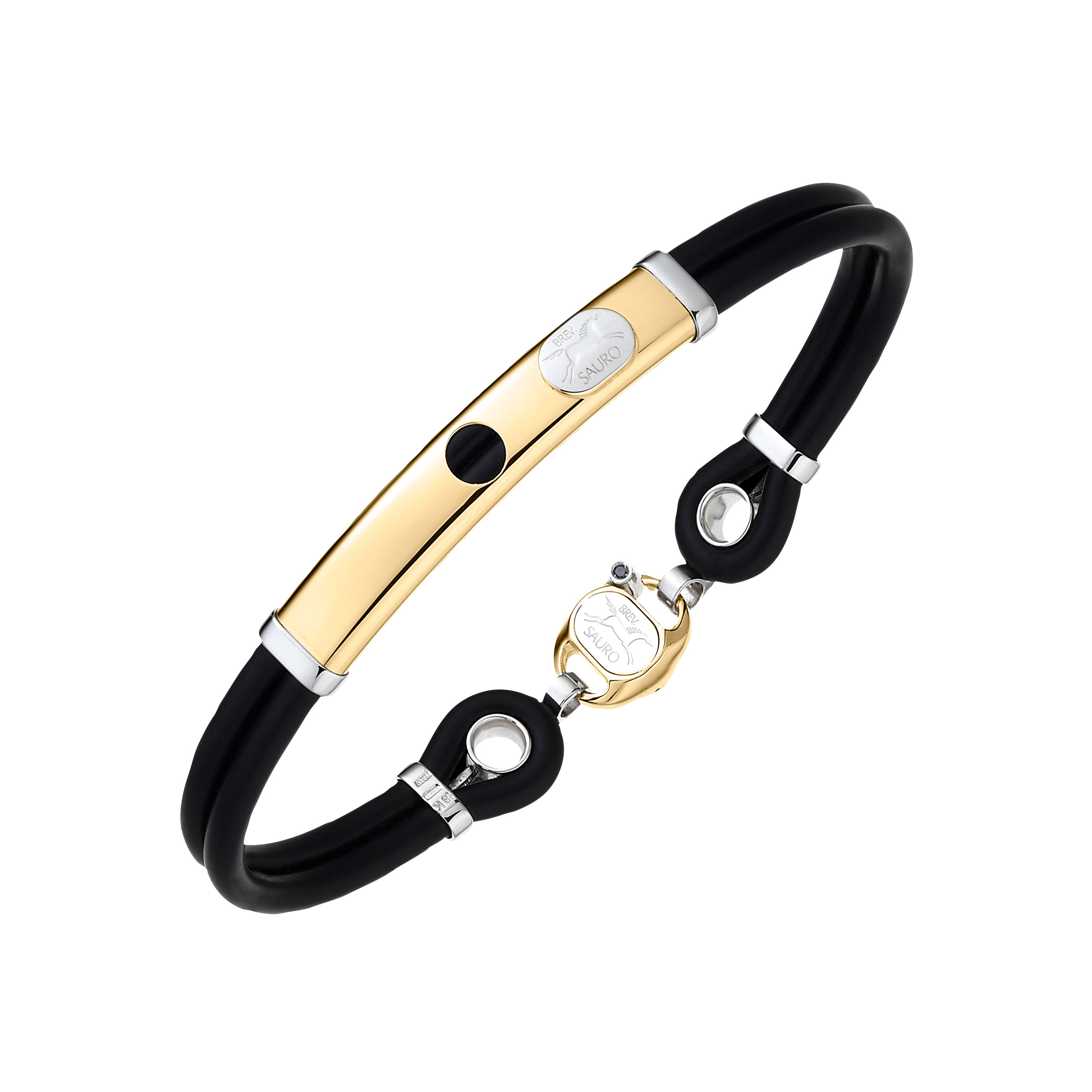 zijde Gietvorm willekeurig Gomma Bracelet 300C - $1,860 - 18 Kt Gold, Rubber Italian Men's Bracelets |  Sauro