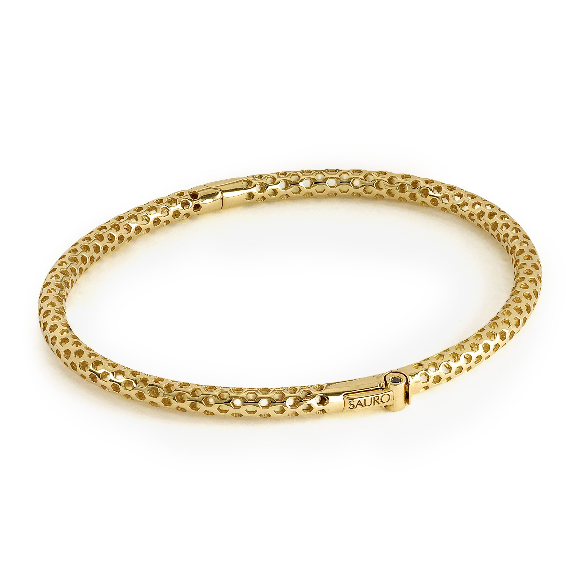 Esagoni Bangle SC370 - $2,390 - 18 Kt Gold Italian Men's Bracelets | Sauro