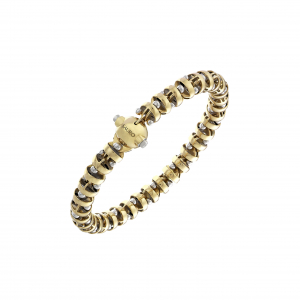 Large Gomma Diamond Bracelet 314 - $3,480 - 18 Kt Gold, Diamonds, Rubber  Italian Men\'s Bracelets | Sauro | Edelstahlarmbänder